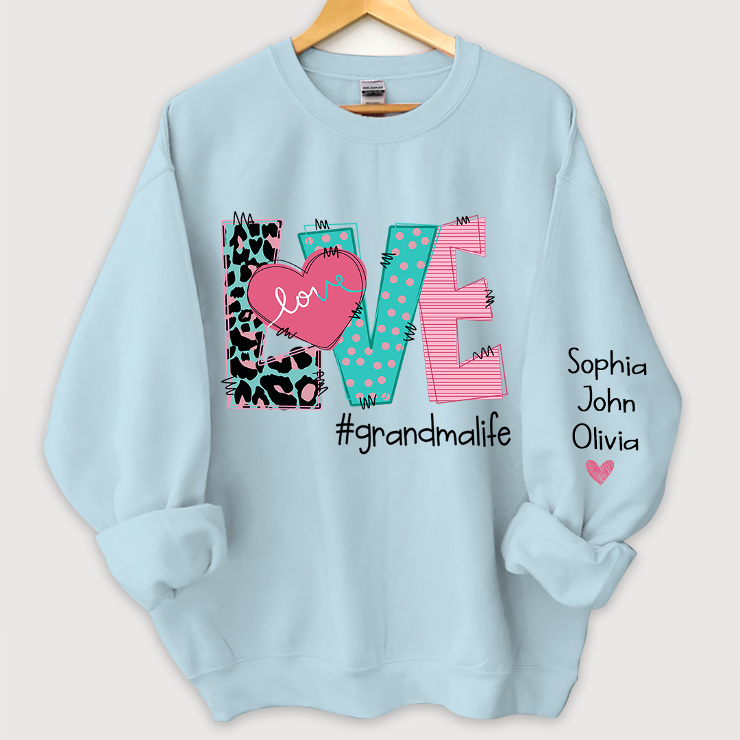 Lofaris Love Grandmalife Leopard And Grandkids Sweatshirt
