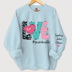 Lofaris Love Grandmalife Leopard And Grandkids Sweatshirt