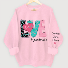 Lofaris Love Grandmalife Leopard And Grandkids Sweatshirt