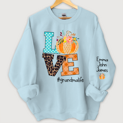 Lofaris Love grandmalife Pumpkins Autumn And Grandkids Sweatshirt