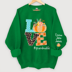 Lofaris Love grandmalife Pumpkins Autumn And Grandkids Sweatshirt
