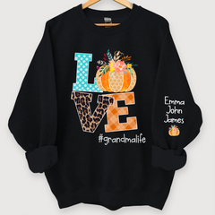Lofaris Love grandmalife Pumpkins Autumn And Grandkids Sweatshirt