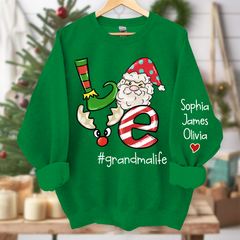 Lofaris Personalized Love grandmalife Merry Christmas and Grandkids Sweatshirt