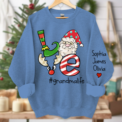 Lofaris Personalized Love grandmalife Merry Christmas and Grandkids Sweatshirt