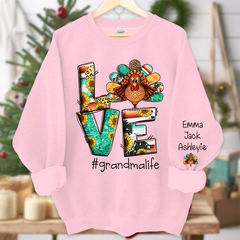 Lofaris Love Grandma Life Thanksgiving Turkey Sweatshirt