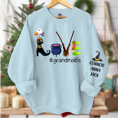 Lofaris Love Grandma Mimi Nana Custom Nickname Halloween Sweatshirt