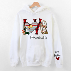 Lofaris Love Heart Grandma Life Christmas Custom Hoodie