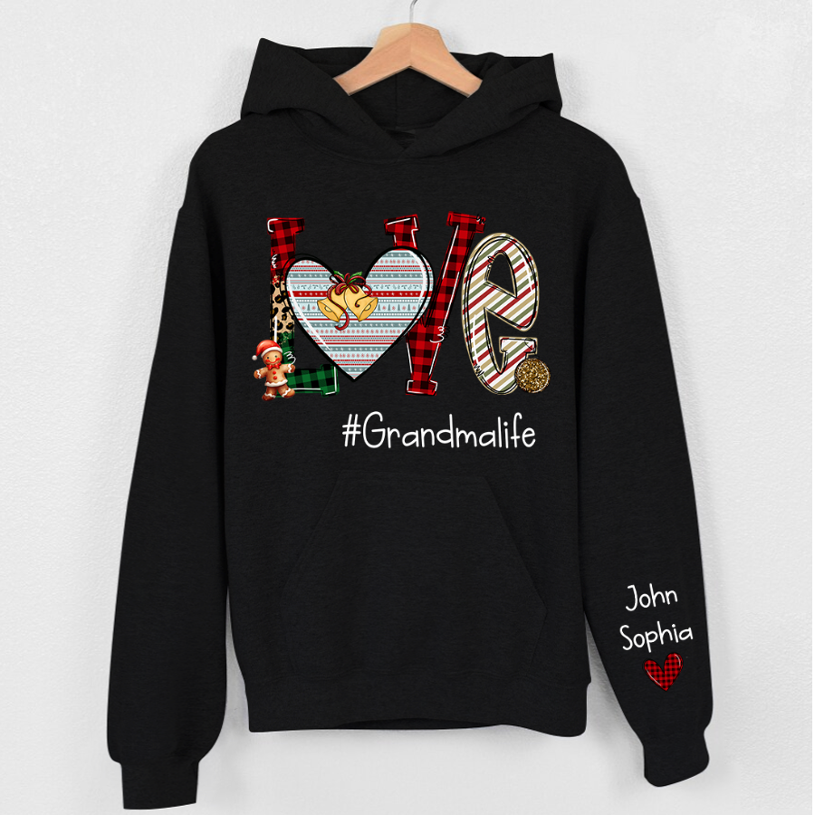 Lofaris Love Heart Grandma Life Christmas Custom Hoodie