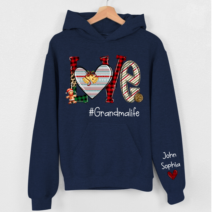 Lofaris Love Heart Grandma Life Christmas Custom Hoodie