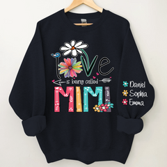 Lofaris Personalized Mimi Sweatshirt Love Is Being Called And Kids Grandma Gift TH