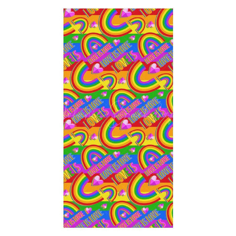 Lofaris Love Is Colorful Rainbow Hearts Beach Towel