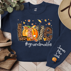 Lofaris Love Leopard Pumpkin Thanksgiving Custom Sweatshirt