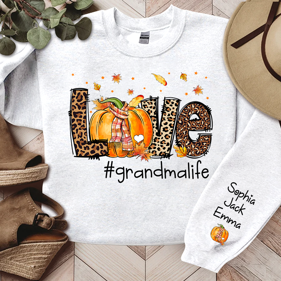 Lofaris Love Leopard Pumpkin Thanksgiving Custom Sweatshirt