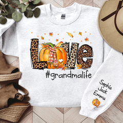 Lofaris Love Leopard Pumpkin Thanksgiving Custom Sweatshirt