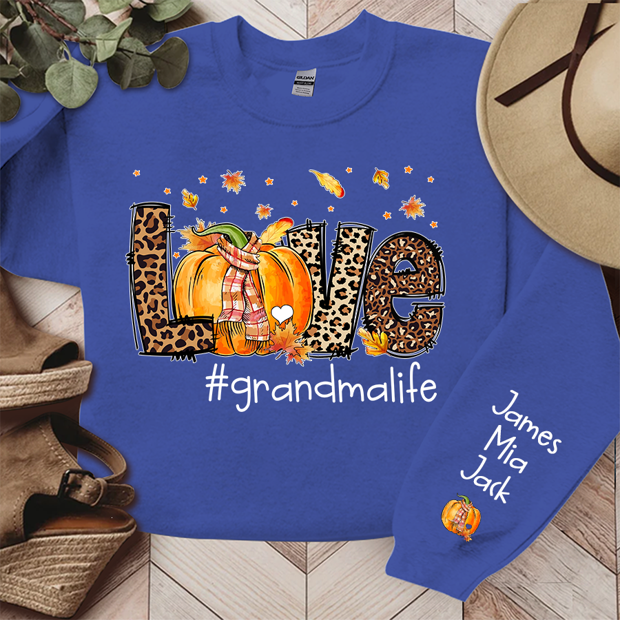 Lofaris Love Leopard Pumpkin Thanksgiving Custom Sweatshirt