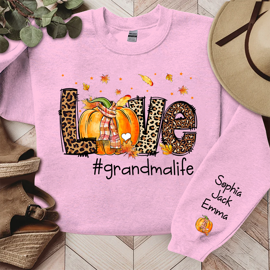 Lofaris Love Leopard Pumpkin Thanksgiving Custom Sweatshirt