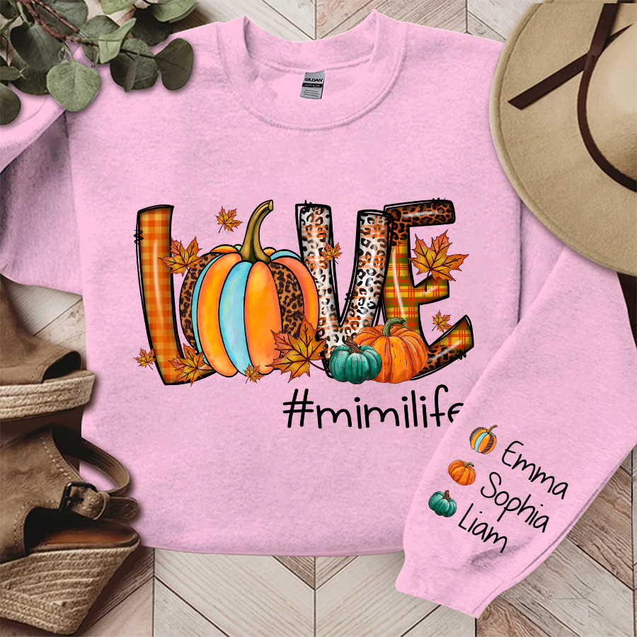 Lofaris Love Mimi Life Autumn Pumpkin Gift Custom Sweatshirt