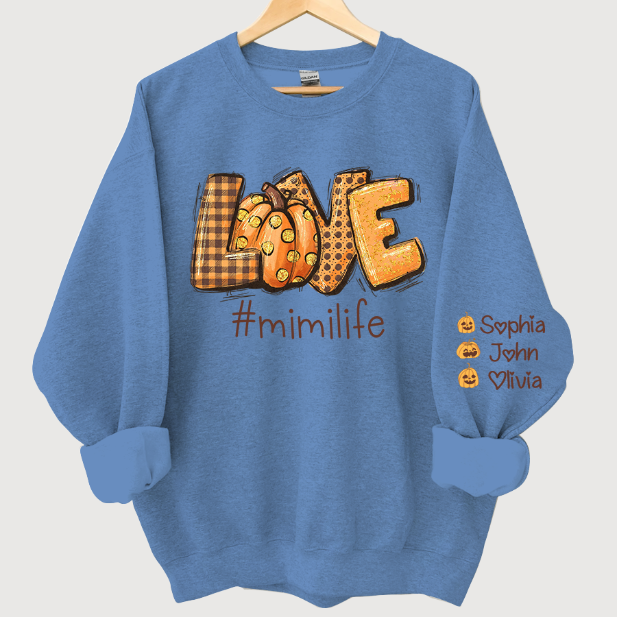Lofaris Love Mimi Life Autumn Pumpkins Custom Sweatshirt