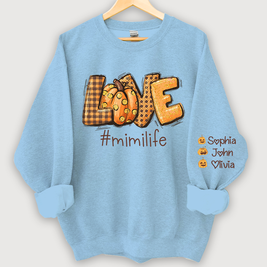 Lofaris Love Mimi Life Autumn Pumpkins Custom Sweatshirt