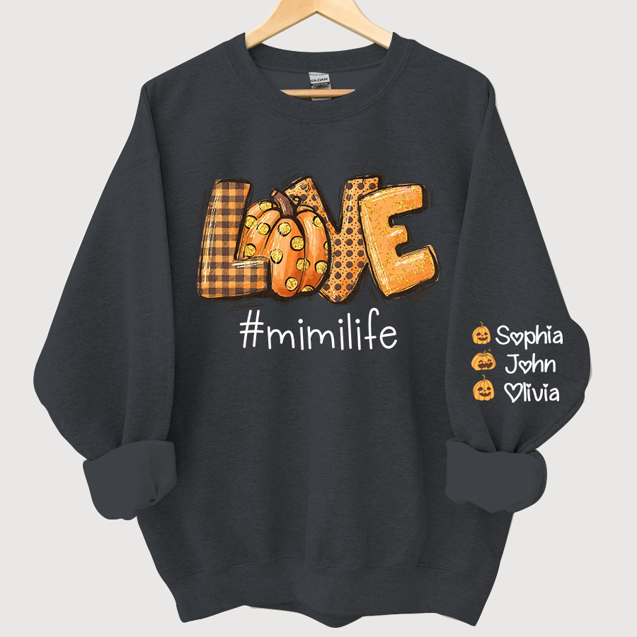Lofaris Love Mimi Life Autumn Pumpkins Custom Sweatshirt