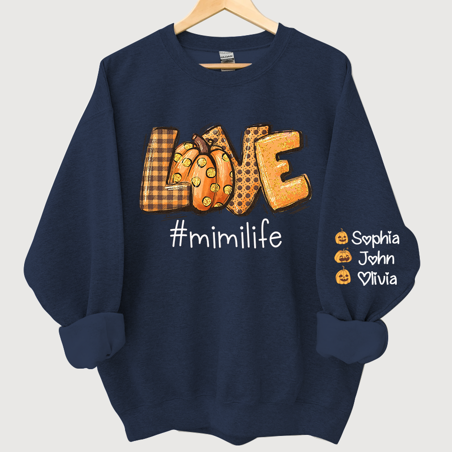 Lofaris Love Mimi Life Autumn Pumpkins Custom Sweatshirt