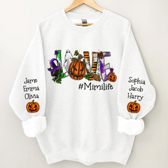 Lofaris Pumpkin Spooky Love Halloween Grandma And Grandkids CTH01 Sweatshirt