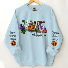 Lofaris Pumpkin Spooky Love Halloween Grandma And Grandkids CTH01 Sweatshirt