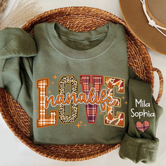 Lofaris Love Nana Life Grandkids Autumn Custom Sweatshirt