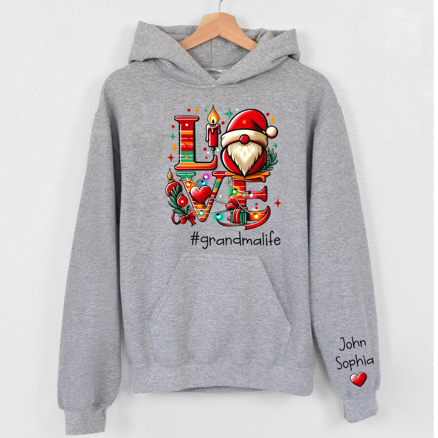 Lofaris Love Personalized Gift For Grandma and Kids Hoodie
