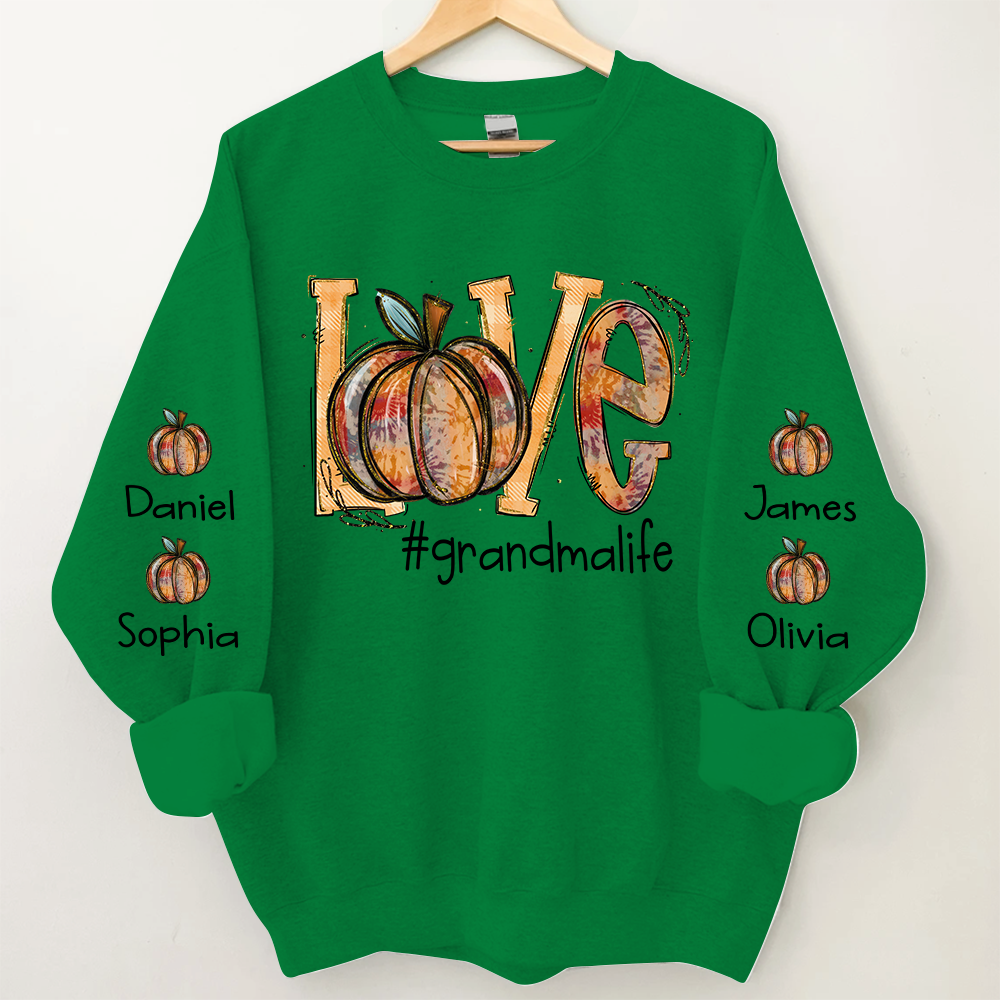 Lofaris Love Pumpkin Autumn Grandma Life Kids Sweatshirt