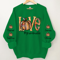 Lofaris Love Pumpkin Autumn Grandma Life Kids Sweatshirt