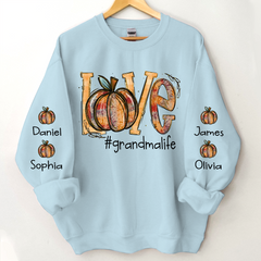 Lofaris Love Pumpkin Autumn Grandma Life Kids Sweatshirt