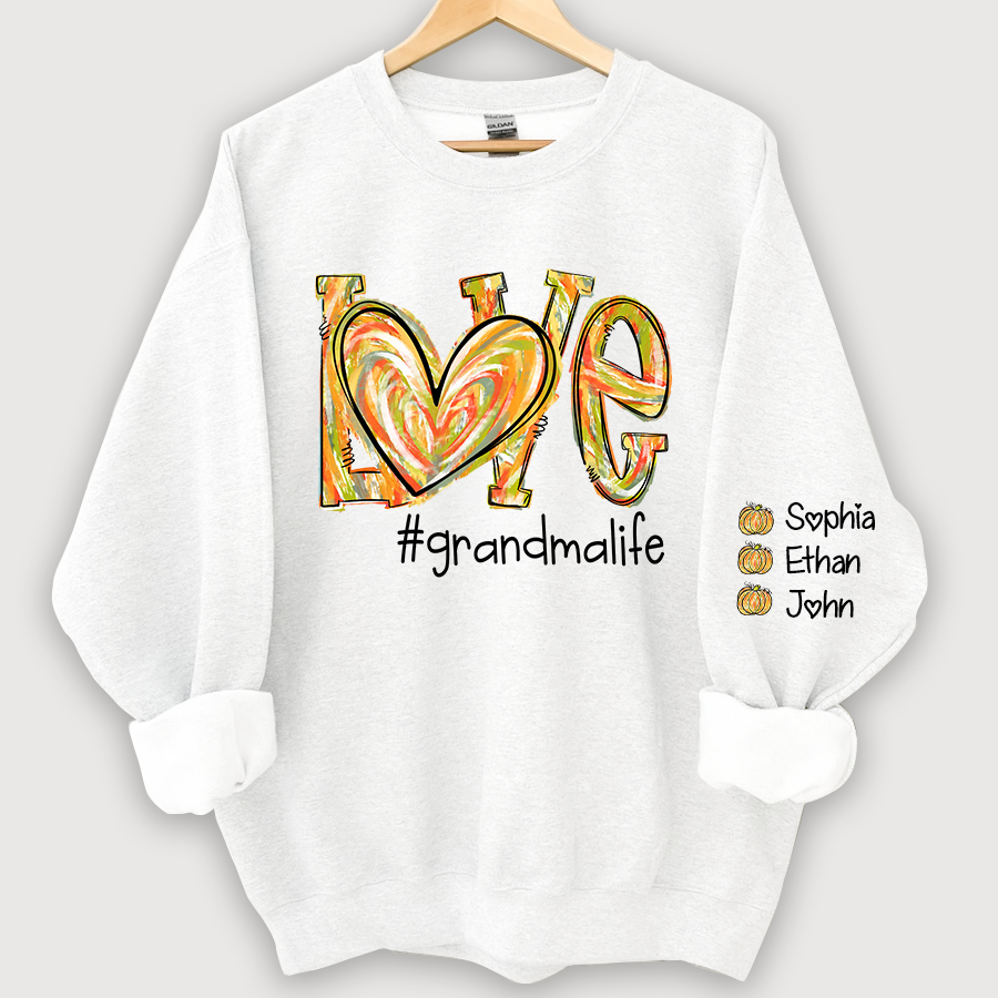 Lofaris Love Pumpkin Color Painted Autumn Custom Sweatshirt