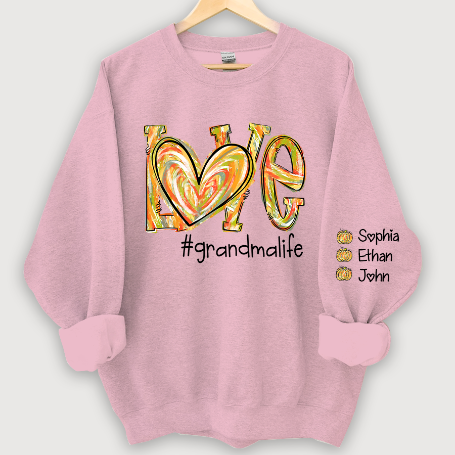Lofaris Love Pumpkin Color Painted Autumn Custom Sweatshirt