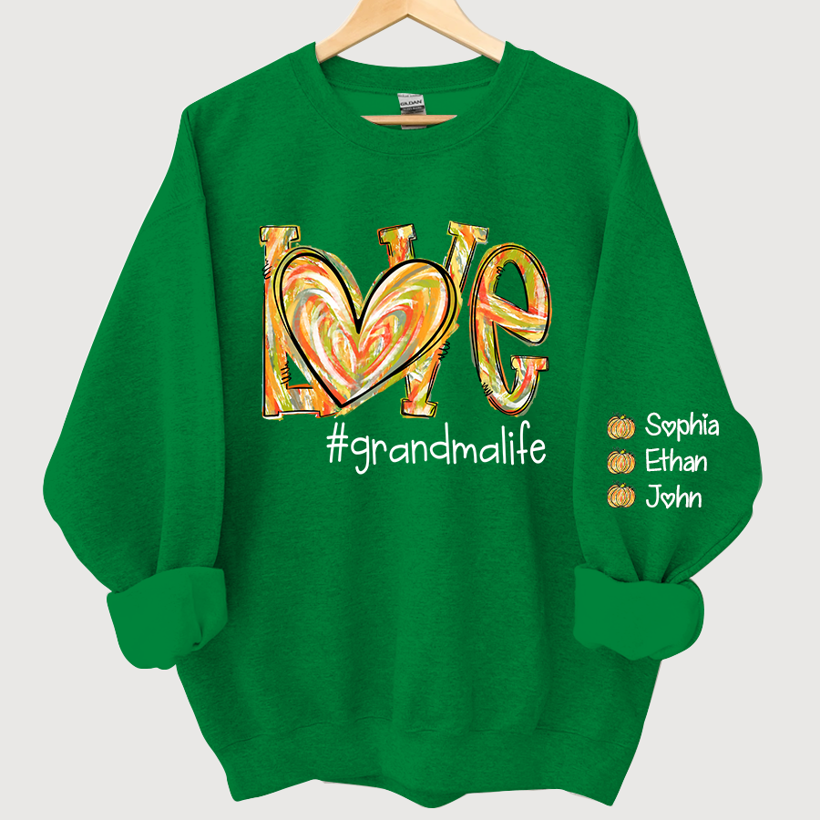Lofaris Love Pumpkin Color Painted Autumn Custom Sweatshirt