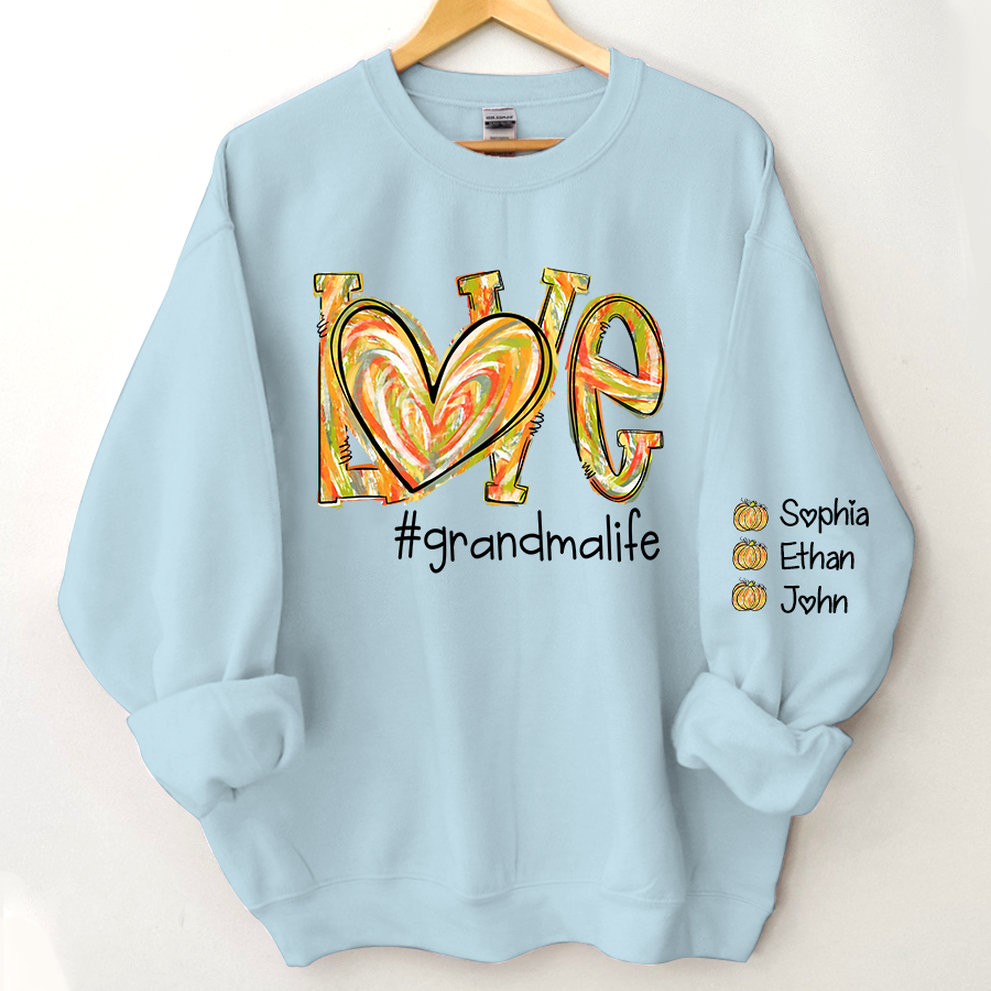 Lofaris Love Pumpkin Color Painted Autumn Custom Sweatshirt