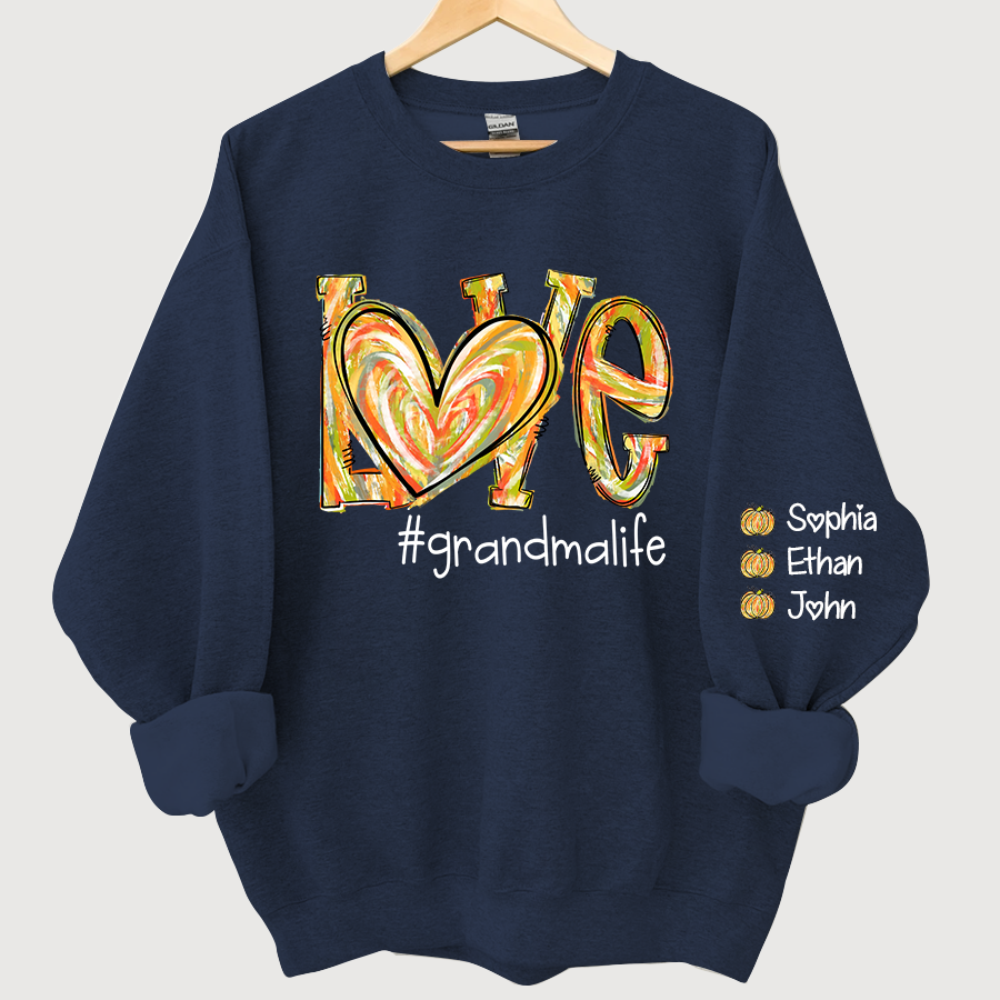 Lofaris Love Pumpkin Color Painted Autumn Custom Sweatshirt