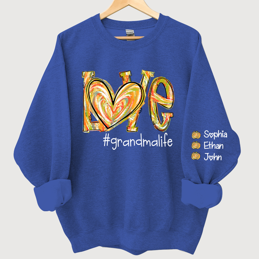 Lofaris Love Pumpkin Color Painted Autumn Custom Sweatshirt