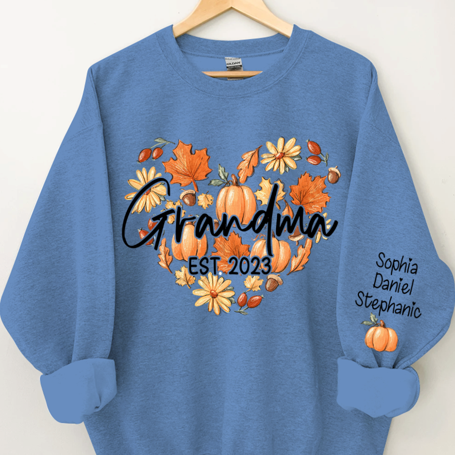 Lofaris Love Pumpkin Grandma Est Year and Kids CTH01 Sweatshirt