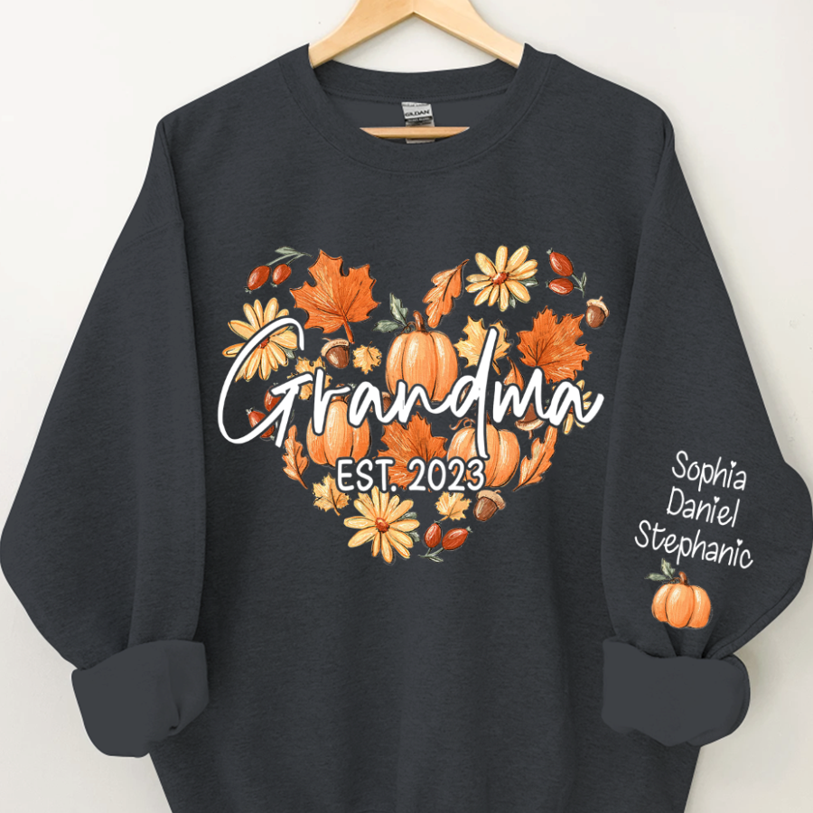 Lofaris Love Pumpkin Grandma Est Year and Kids CTH01 Sweatshirt