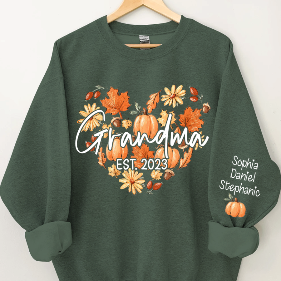 Lofaris Love Pumpkin Grandma Est Year and Kids CTH01 Sweatshirt