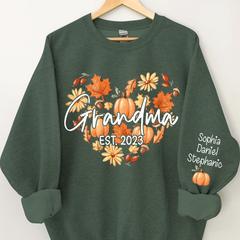 Lofaris Love Pumpkin Grandma Est Year and Kids CTH01 Sweatshirt