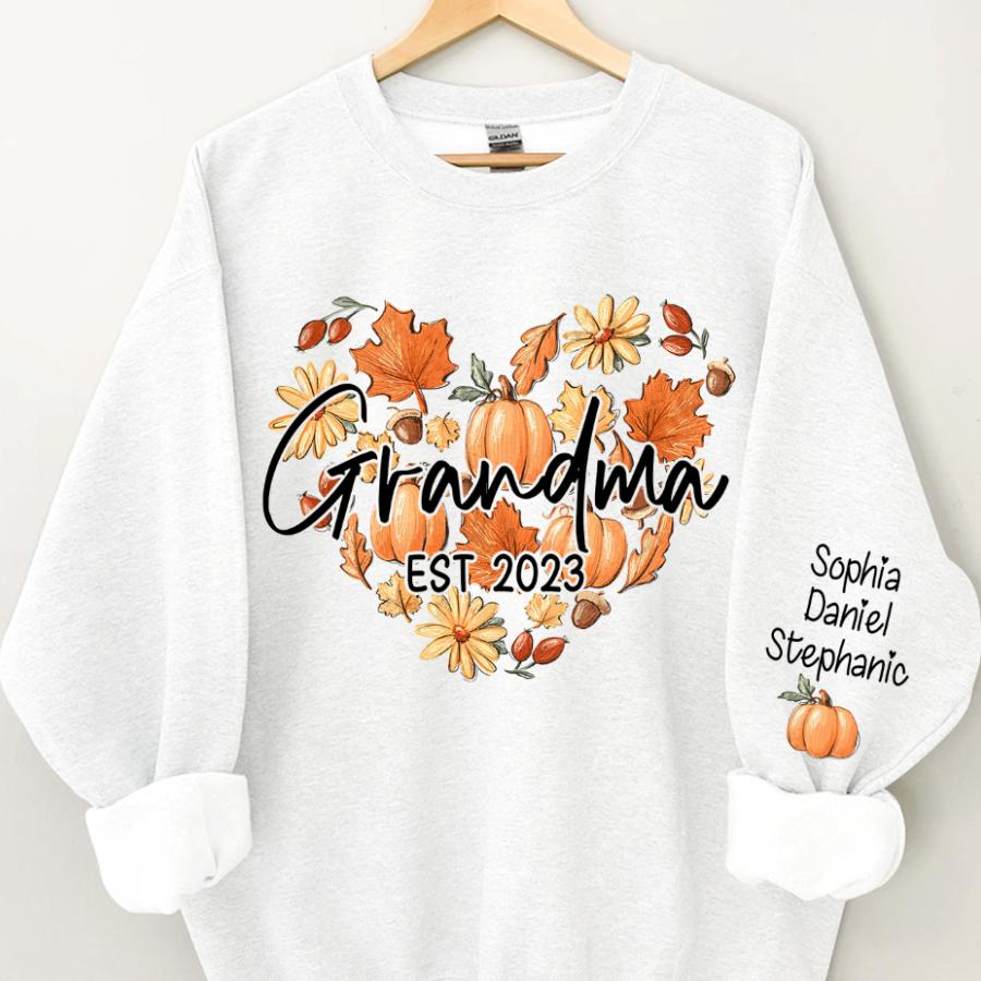 Lofaris Love Pumpkin Grandma Est Year and Kids CTH01 Sweatshirt
