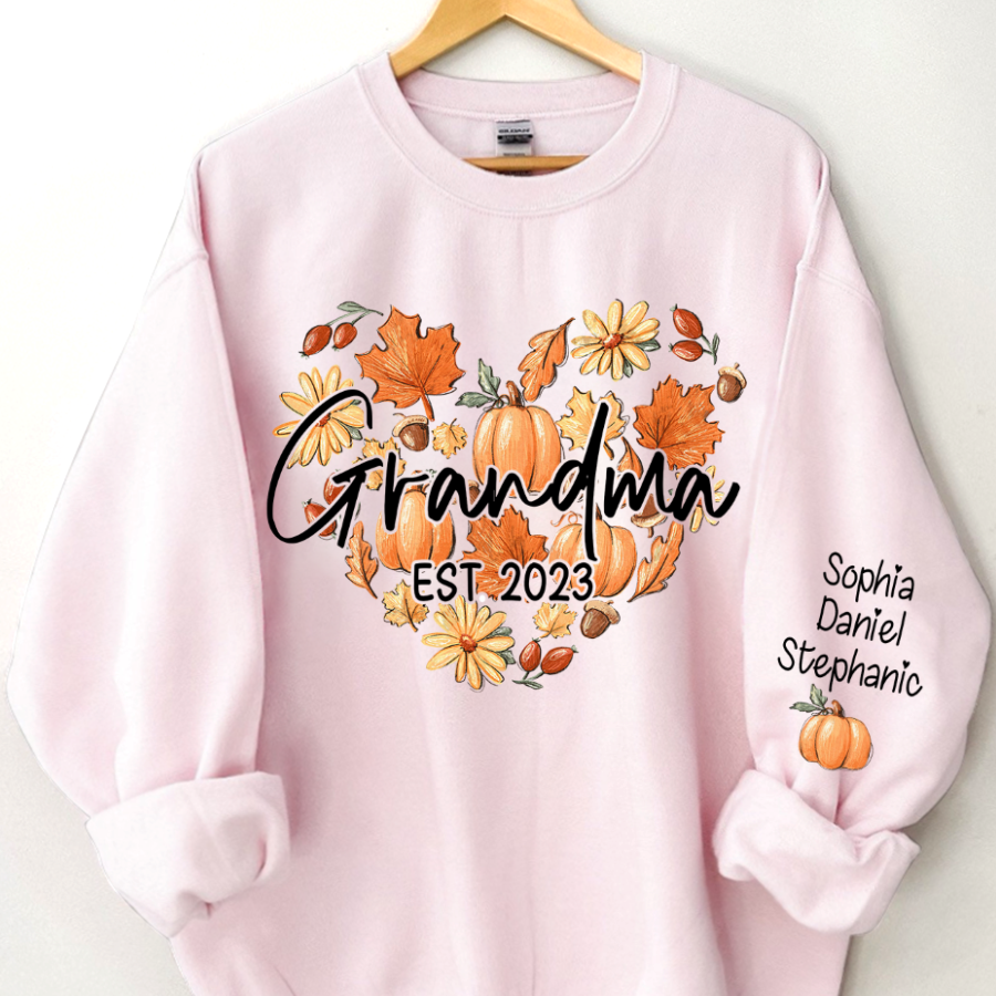 Lofaris Love Pumpkin Grandma Est Year and Kids CTH01 Sweatshirt