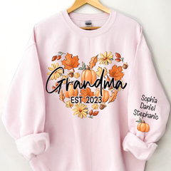 Lofaris Love Pumpkin Grandma Est Year and Kids CTH01 Sweatshirt