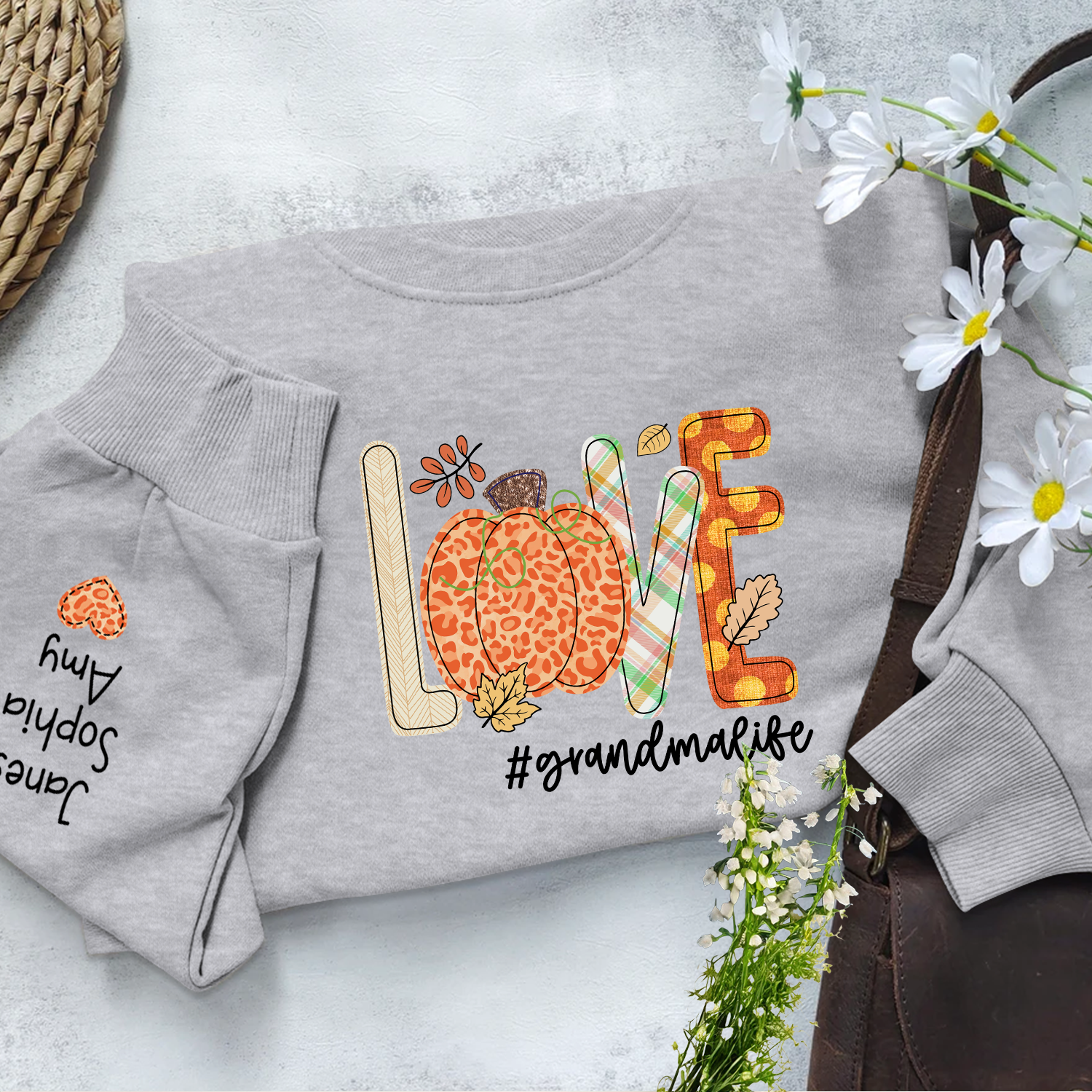 Lofaris Love Pumpkin Grandmalife Autumn Custom Sweatshirt