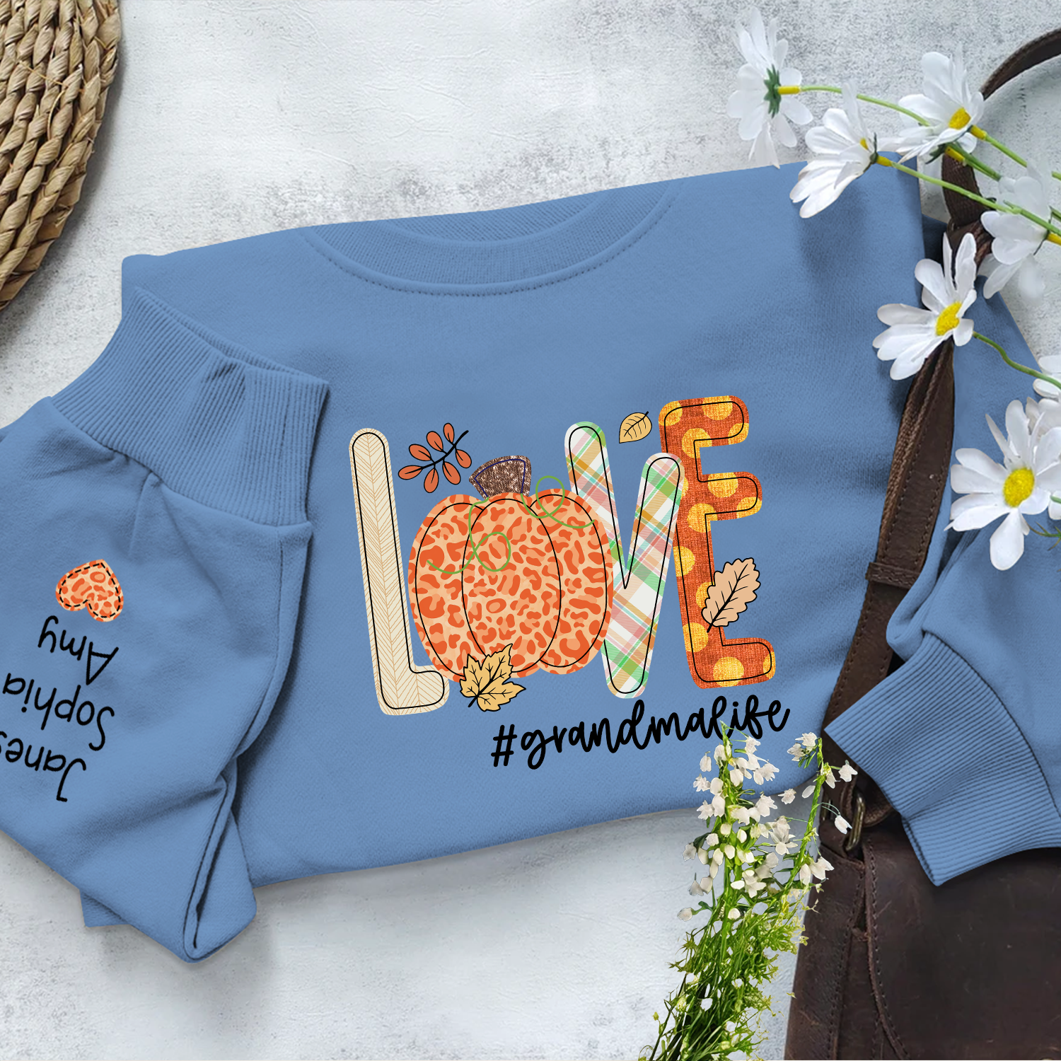 Lofaris Love Pumpkin Grandmalife Autumn Custom Sweatshirt