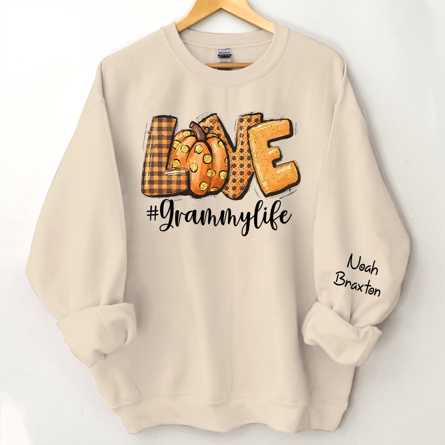 Lofaris Hello Pumpkin Fall Vibes Peace Love Thanksgiving Family Sweatshirt
