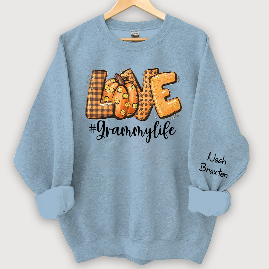 Lofaris Hello Pumpkin Fall Vibes Peace Love Thanksgiving Family Sweatshirt