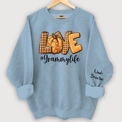 Lofaris Hello Pumpkin Fall Vibes Peace Love Thanksgiving Family Sweatshirt